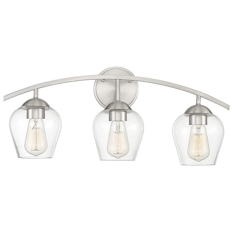 Image 1 Savoy House Meridian 24" Wide 3-Light Brushed Nickel Bath Light