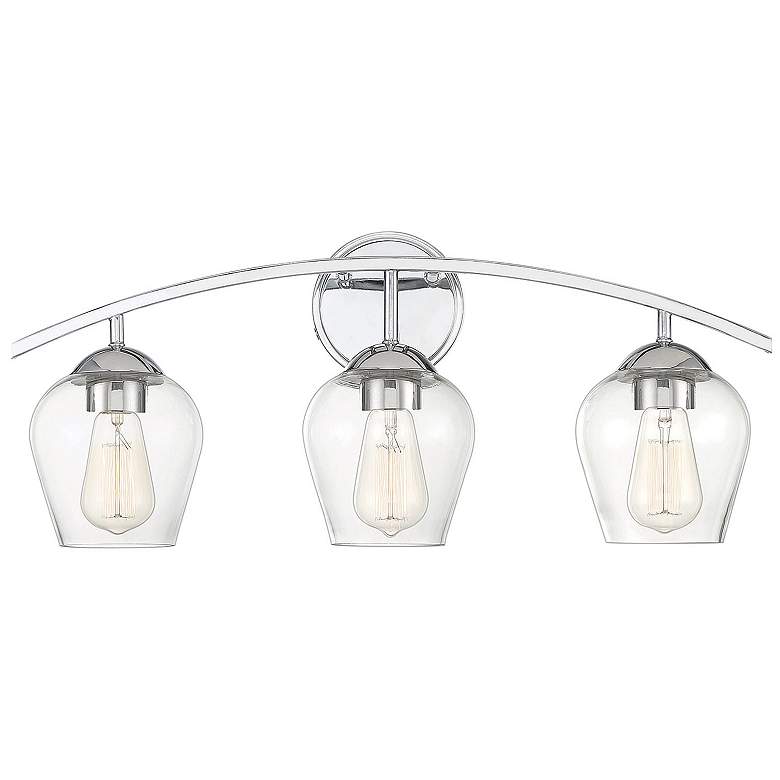 Image 1 Savoy House Meridian 24" Wide 3-Light Chrome Bath Light