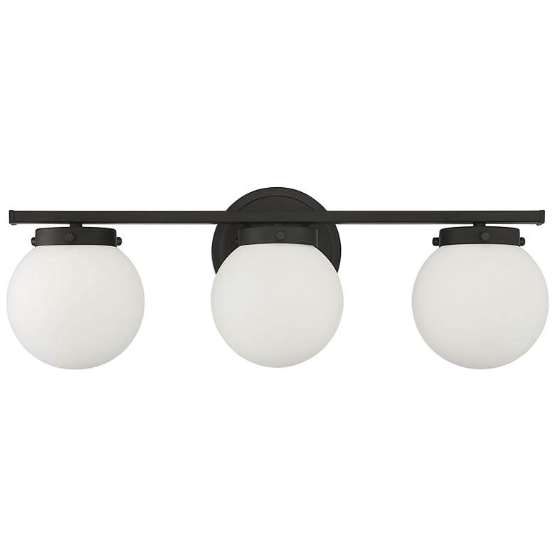 Image 1 Savoy House Meridian 24" Wide 3-Light Matte Black Bath Light
