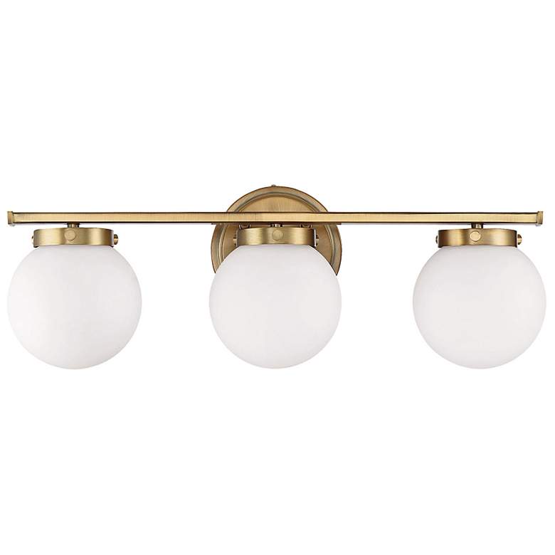 Image 1 Savoy House Meridian 24" Wide 3-Light Natural Brass Bath Light