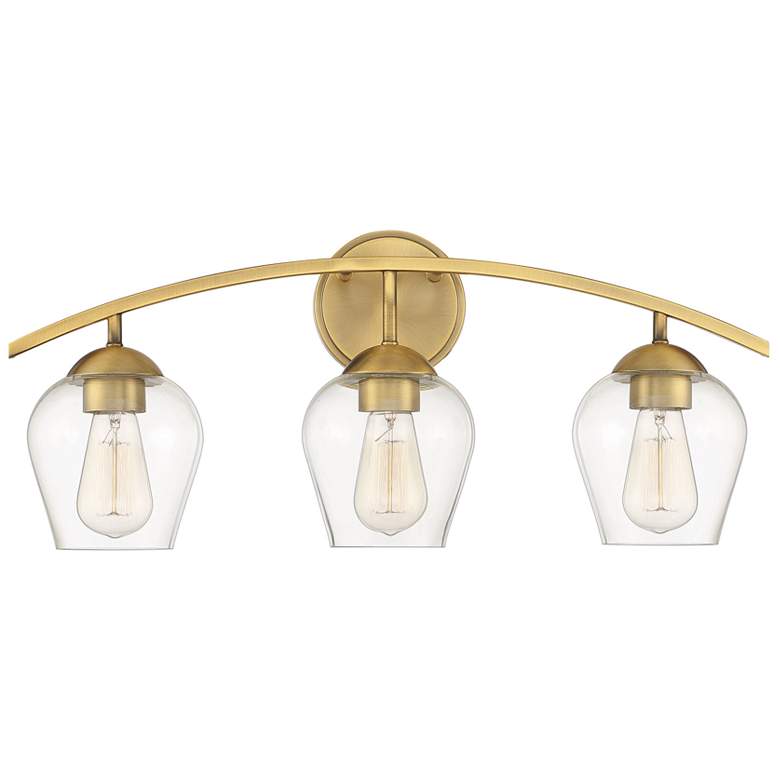 Image 1 Savoy House Meridian 24" Wide 3-Light Natural Brass Bath Light