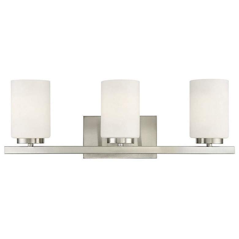 Image 1 Savoy House Meridian 24" Wide Brushed Nickel 3-Light Bath Light