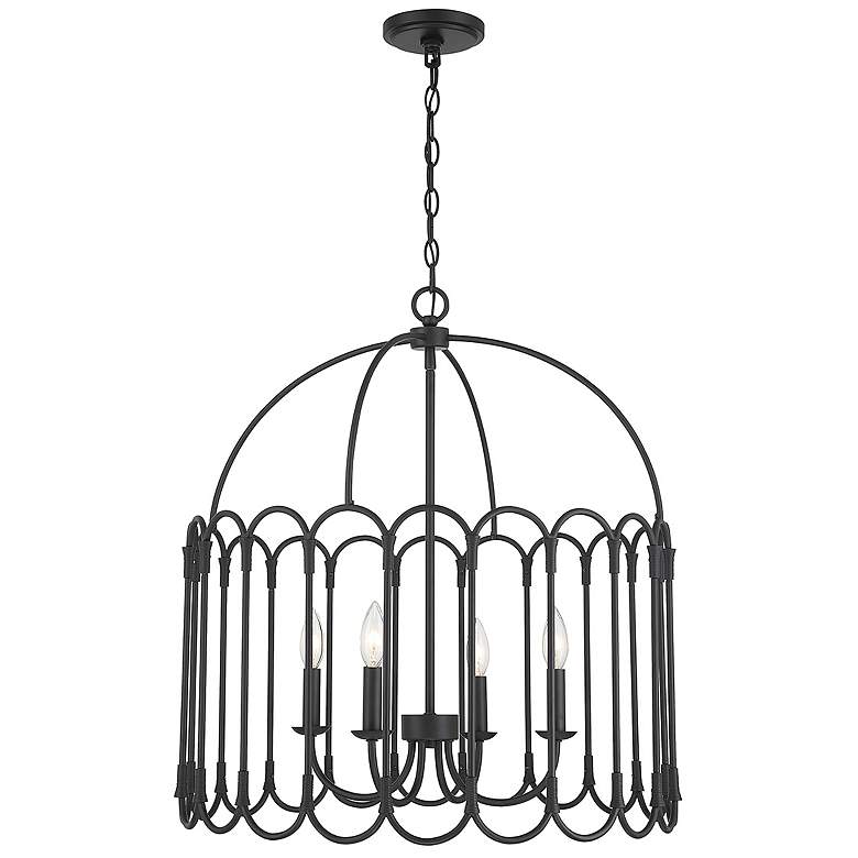 Image 1 Savoy House Meridian 24" Wide Matte Black 4-Light Pendant