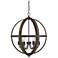 Savoy House Meridian 24" Wide Wood and Black 6-Light Pendant