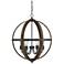 Savoy House Meridian 24" Wide Wood with Black 6-Light Pendant