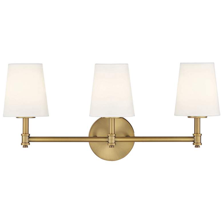 Image 1 Savoy House Meridian 24"W Natural Brass 3-Light Bath Light