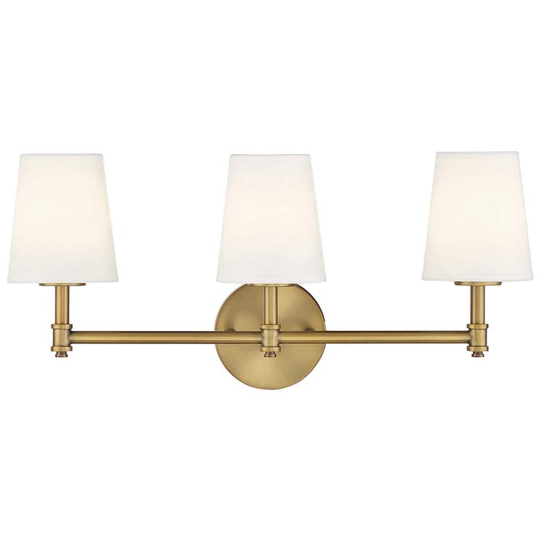 Image 1 Savoy House Meridian 24 inchW Natural Brass 3-Light Bath Light