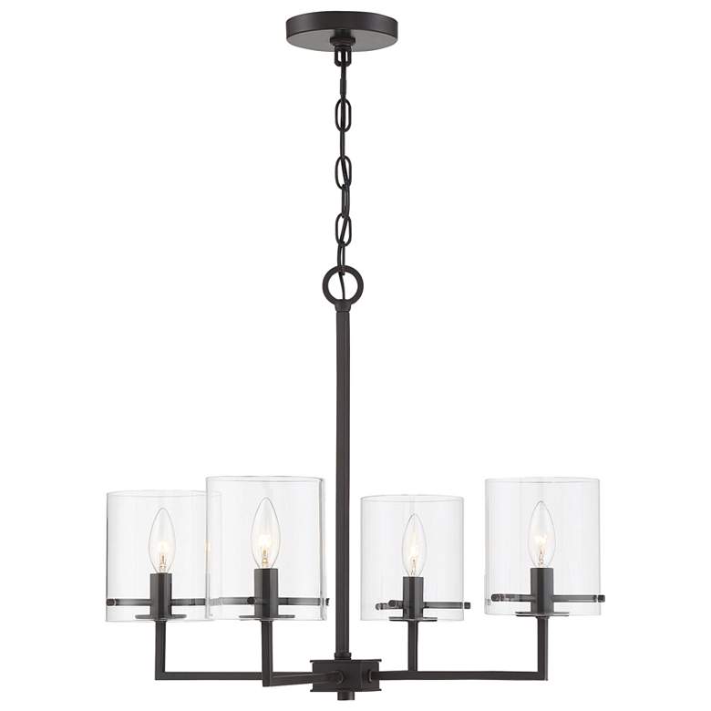 Image 1 Savoy House Meridian 25.63 inch Wide Oil Rubbed Bronze 4-Light Chandelier