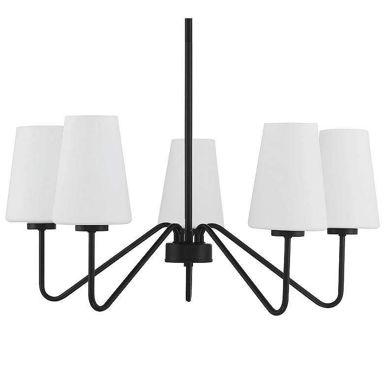 Image 1 Savoy House Meridian 25 3/4"W Matte Black 5-Light Chandelier