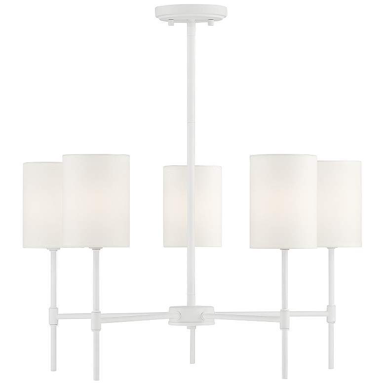 Image 1 Savoy House Meridian 25 inch Wide Bisque White 5-Light Chandelier