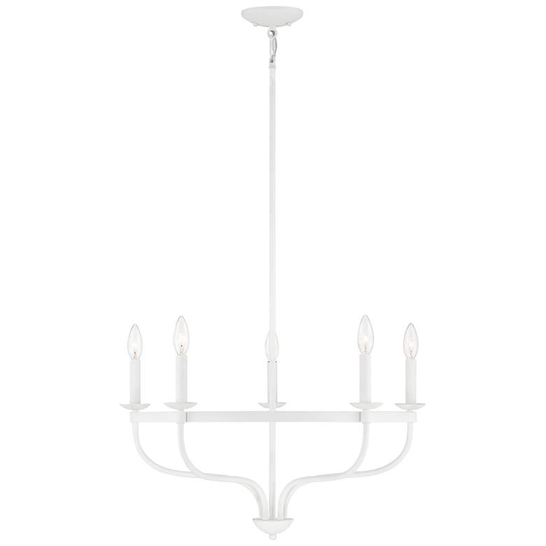 Image 1 Savoy House Meridian 26.63" Wide Bisque White 5-Light Chandelier