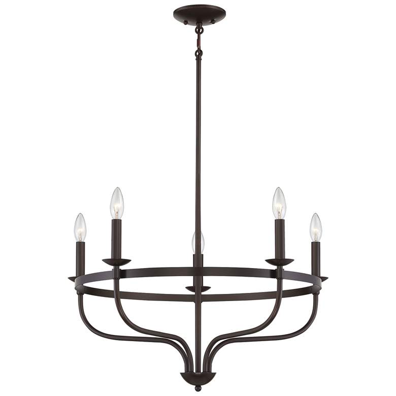 Image 1 Savoy House Meridian 26.63 inch Wide Oil Rubbed Bronze 5-Light Chandelier