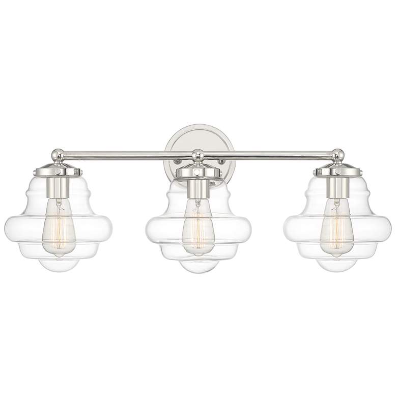 Image 1 Savoy House Meridian 26" Wide 3-Light Polished Nickel Bath Light