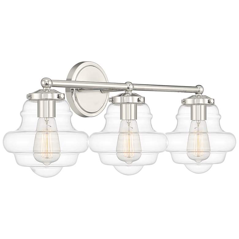 Image 4 Savoy House Meridian 26" Wide 3-Light Polished Nickel Bath Light more views
