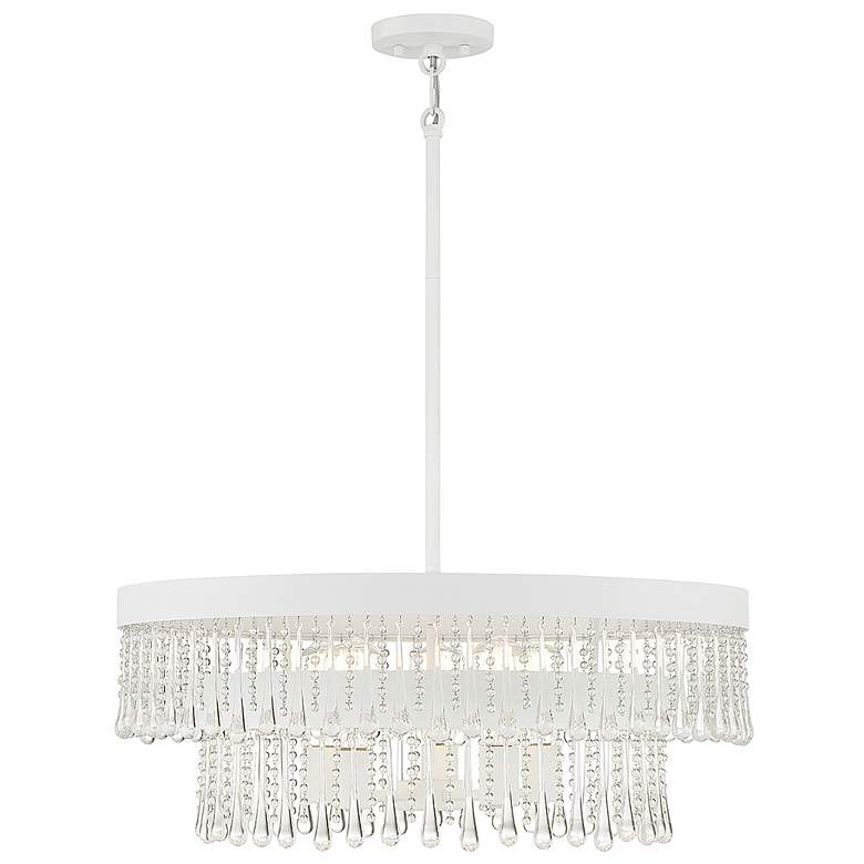 Image 1 Savoy House Meridian 26 inch Wide Bisque White 6-Light Pendant