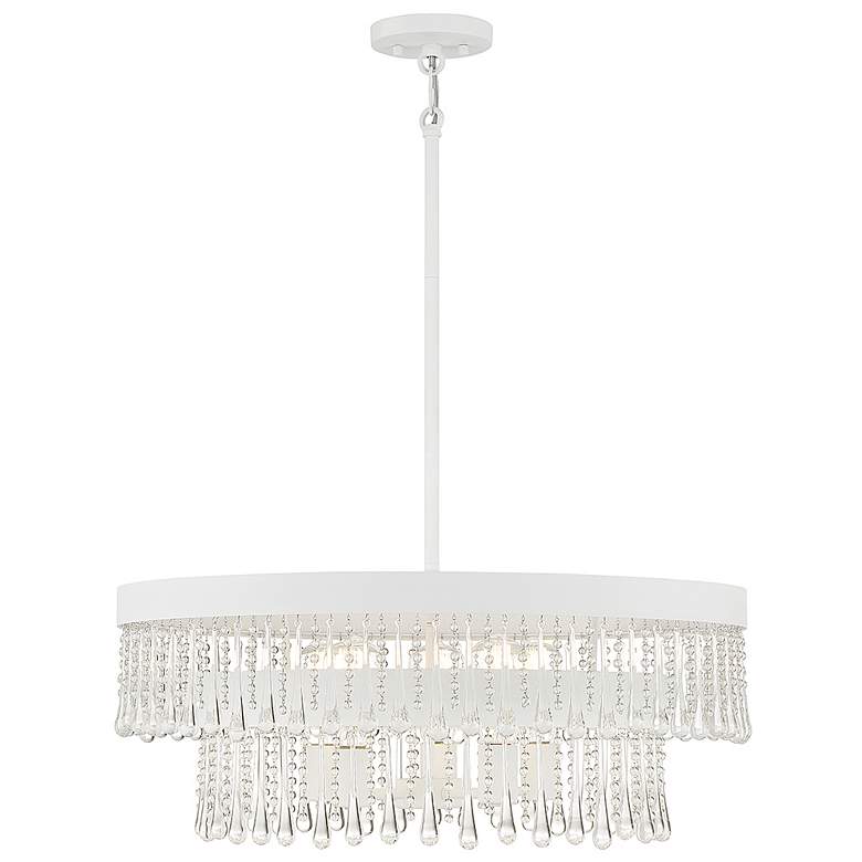 Image 1 Savoy House Meridian 26" Wide Bisque White 6-Light Pendant