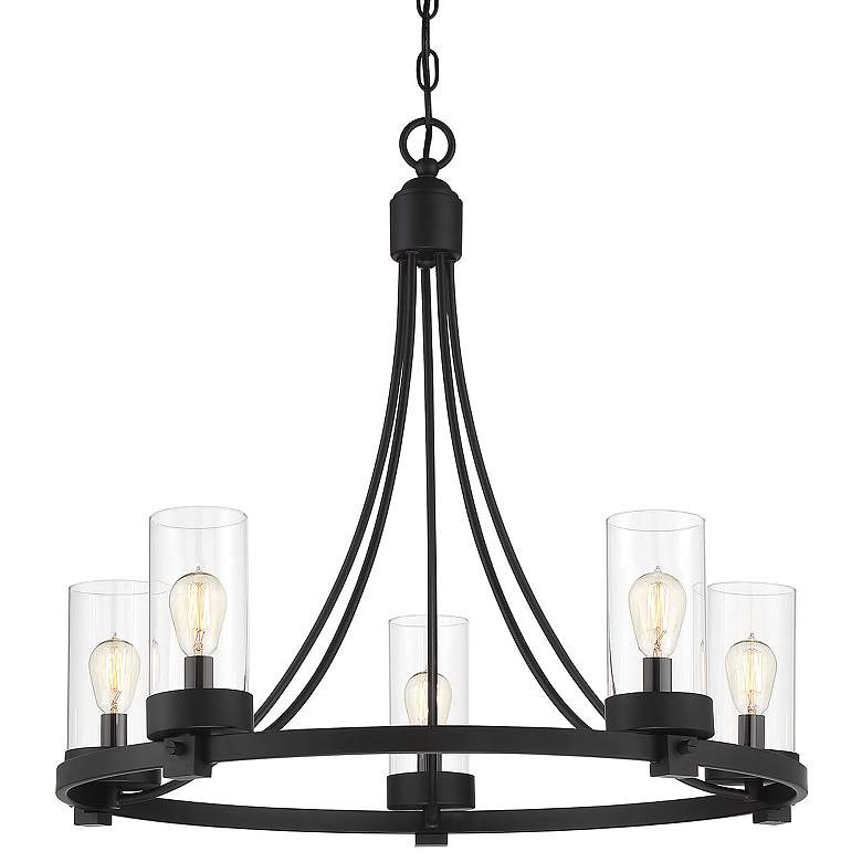 Image 1 Savoy House Meridian 26 inch Wide Matte Black 5-Light Chandelier