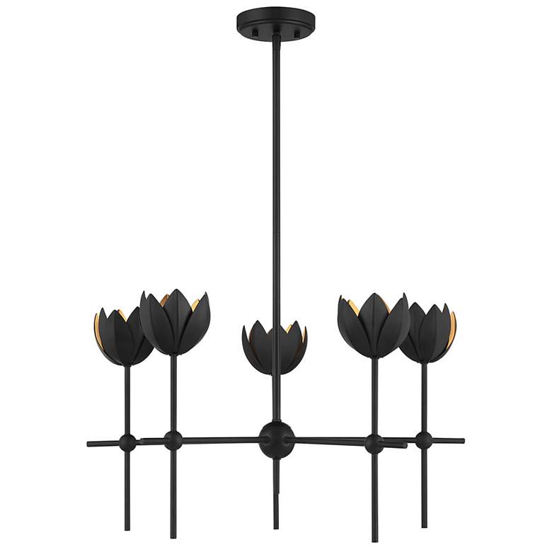 Image 1 Savoy House Meridian 26" Wide Matte Black 5-Light Chandelier