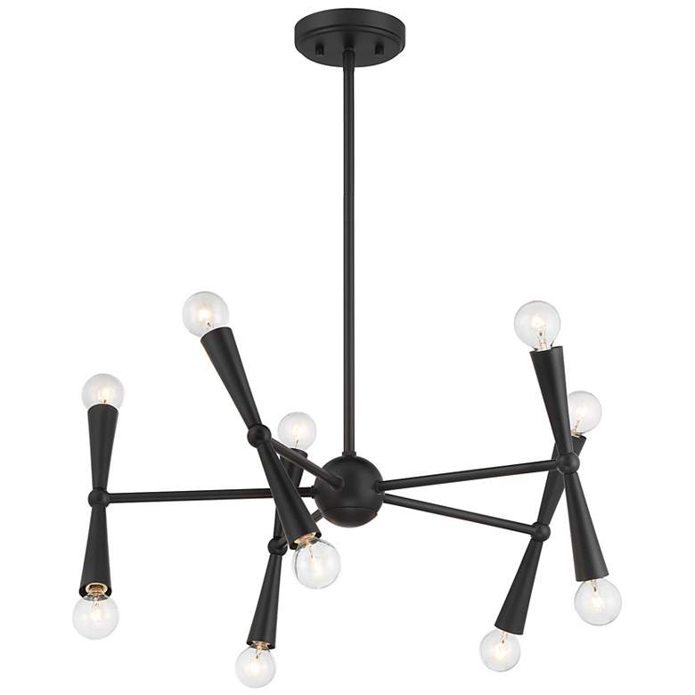 Image 4 Savoy House Meridian 26" Wide Matte Black 5-Light Chandelier more views