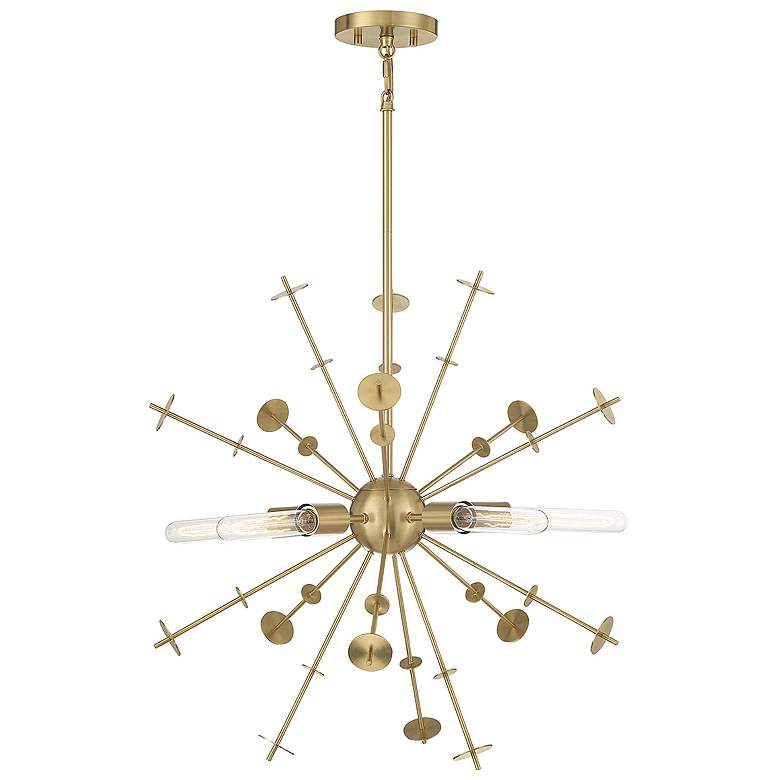 Image 1 Savoy House Meridian 26" Wide Natural Brass 5-Light Pendant
