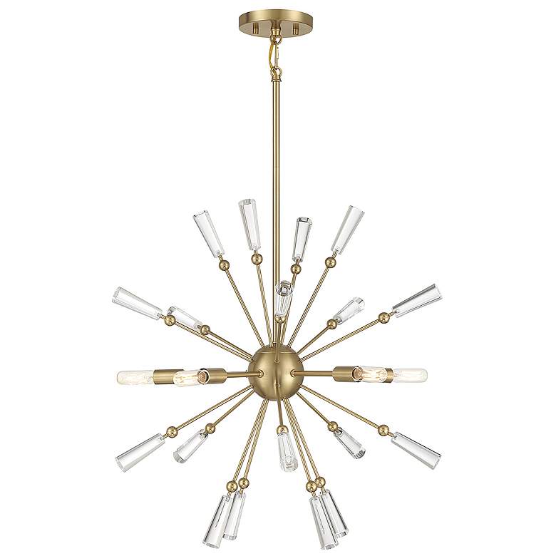 Image 1 Savoy House Meridian 26 inch Wide Natural Brass 5-Light Pendant