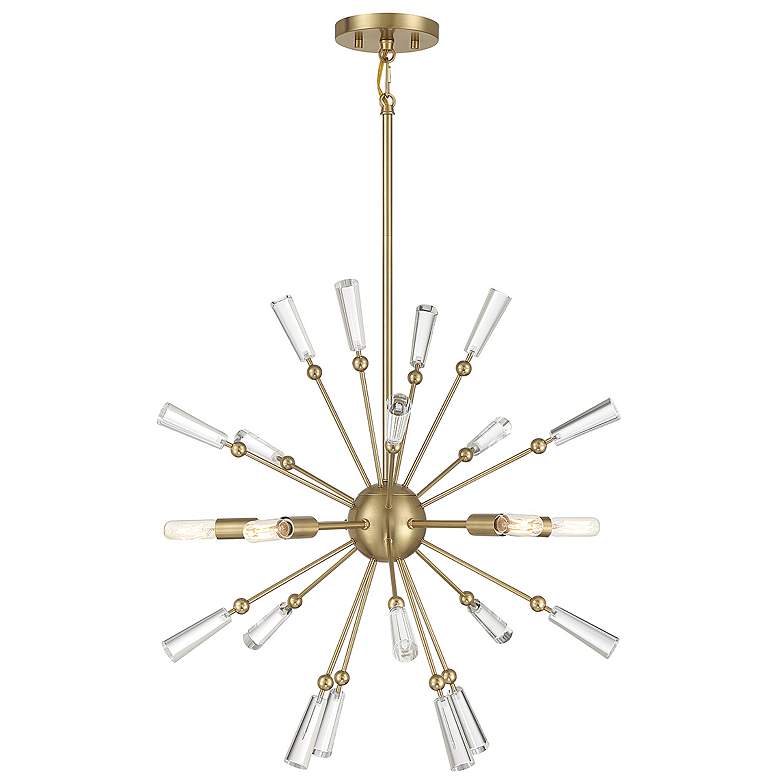 Image 1 Savoy House Meridian 26" Wide Natural Brass 5-Light Pendant