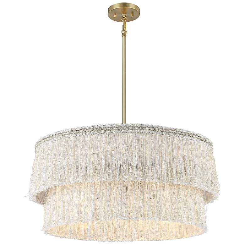 Image 1 Savoy House Meridian 26 inch Wide Natural Brass 5-Light Pendant