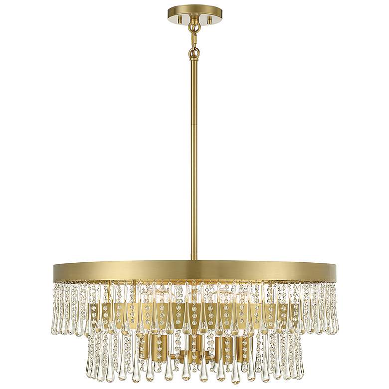 Image 1 Savoy House Meridian 26 inch Wide Natural Brass 6-Light Pendant