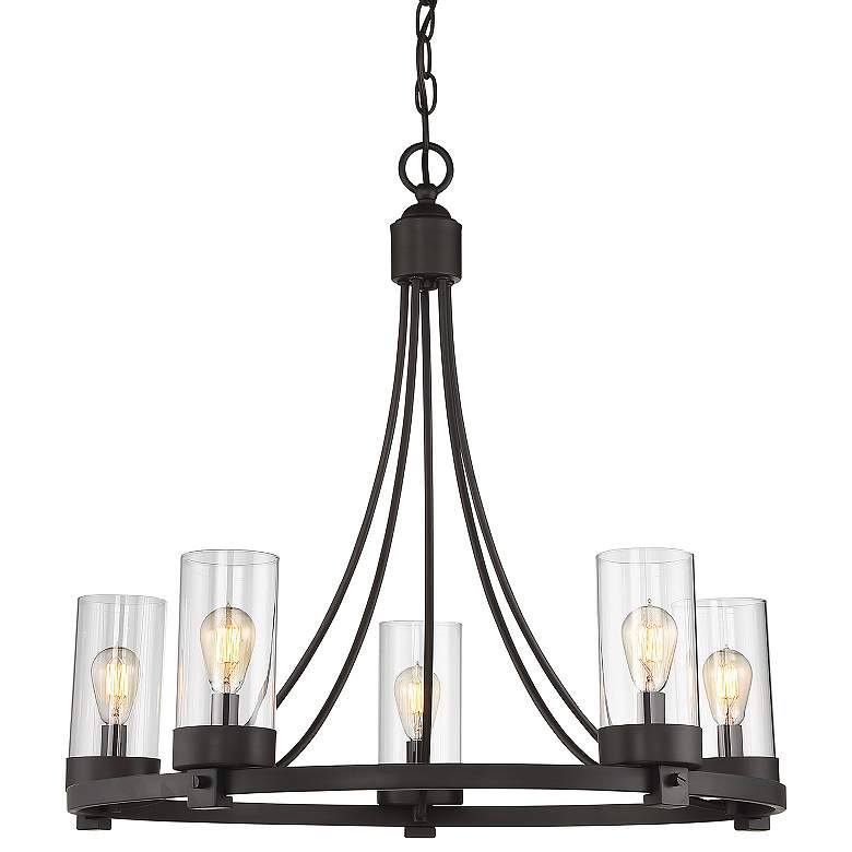 Image 1 Savoy House Meridian 26 inch Wide Oil Rubbed Bronze 5-Light Chandelier