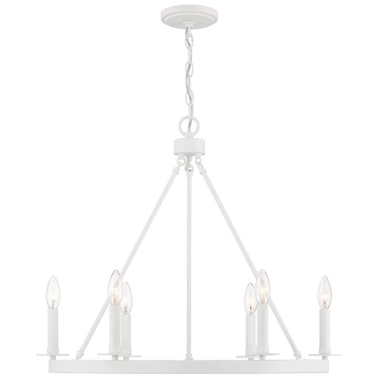Image 1 Savoy House Meridian 26"W Bisque White 6-Light Chandelier