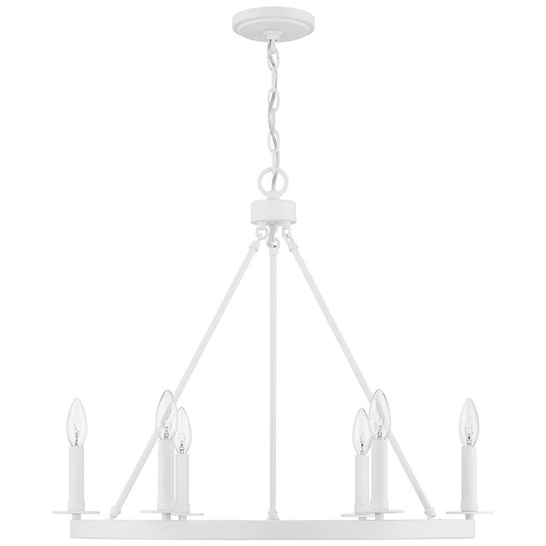 Image 2 Savoy House Meridian 26"W Bisque White 6-Light Chandelier more views