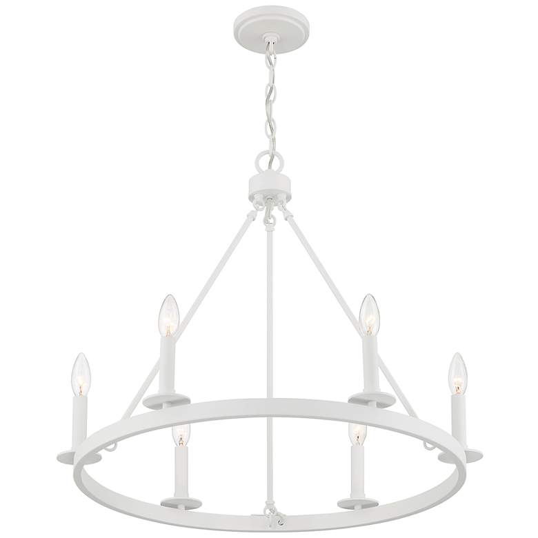 Image 4 Savoy House Meridian 26"W Bisque White 6-Light Chandelier more views