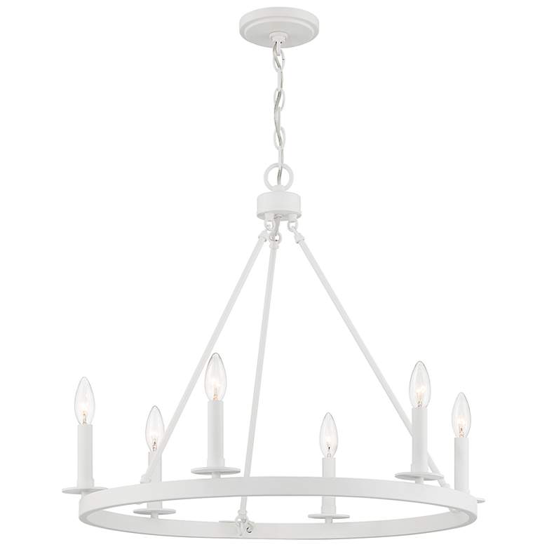 Image 5 Savoy House Meridian 26"W Bisque White 6-Light Chandelier more views