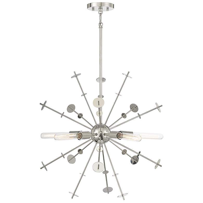 Image 1 Savoy House Meridian 26"W Polished Nickel 5-Light Chandelier