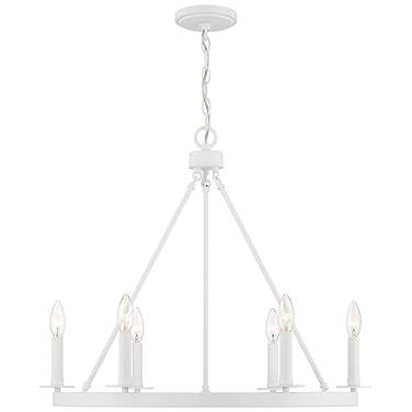 Savoy House Meridian 26"W Bisque White 6-Light Chandelier