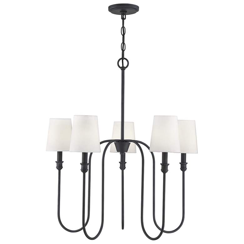 Image 1 Savoy House Meridian 27.25 inch Wide Aged Iron 5-Light Chandelier