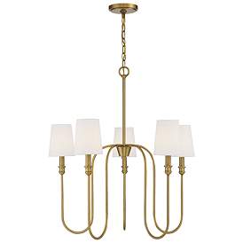 Image1 of Savoy House Meridian 27.25" Wide Natural Brass 5-Light Chandelier