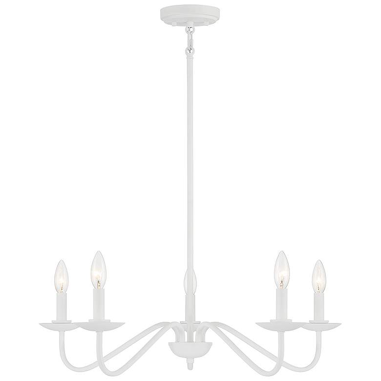 Image 1 Savoy House Meridian 28 inch Wide Bisque White 5-Light Chandelier