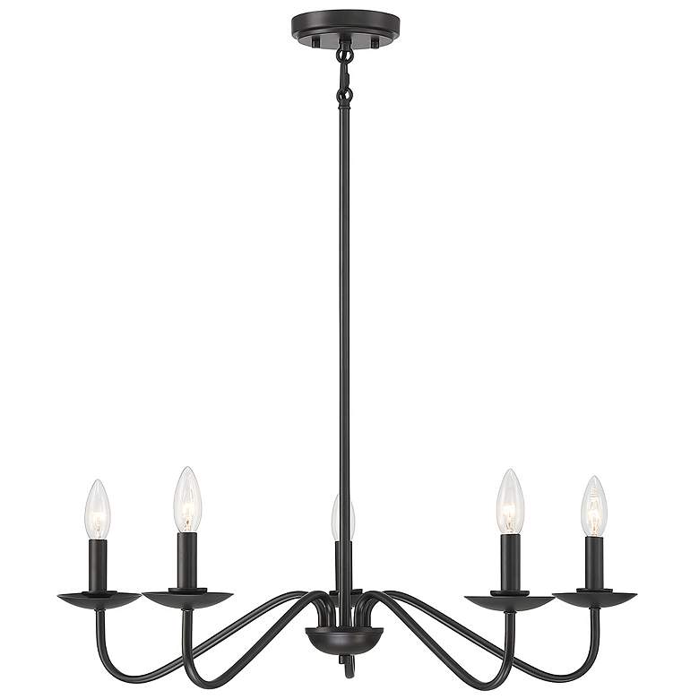 Image 1 Savoy House Meridian 28" Wide Matte Black 5-Light Chandelier