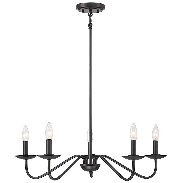 Image 1 Savoy House Meridian 28 inch Wide Matte Black 5-Light Chandelier