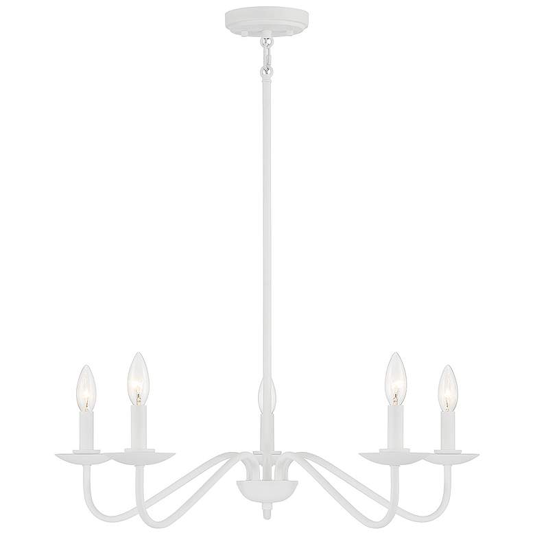 Image 1 Savoy House Meridian 28"W Bisque White 5-Light Chandelier