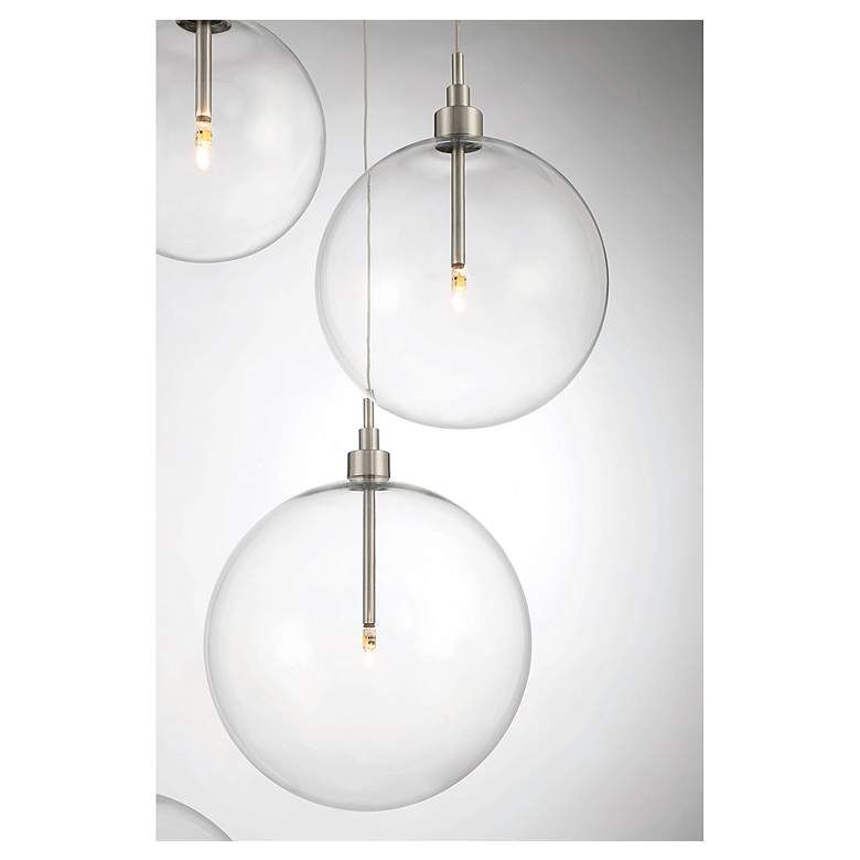 Image 5 Savoy House Meridian 28"W Brushed Nickel 5-Light LED Pendant more views