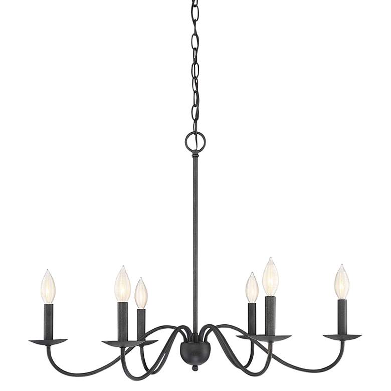 Image 1 Savoy House Meridian 30" Wide Aged Iron 6-Light Chandelier