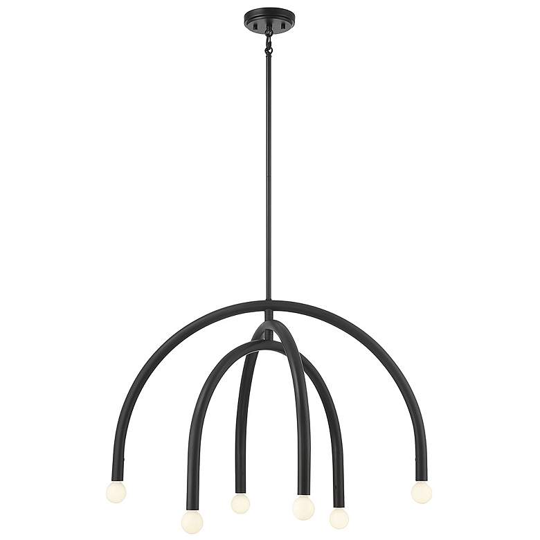 Image 1 Savoy House Meridian 30" Wide Matte Black 6-Light Chandelier