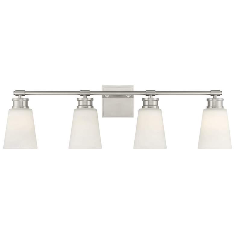 Image 1 Savoy House Meridian 31" Wide 4-Light Brushed Nickel Bath Light