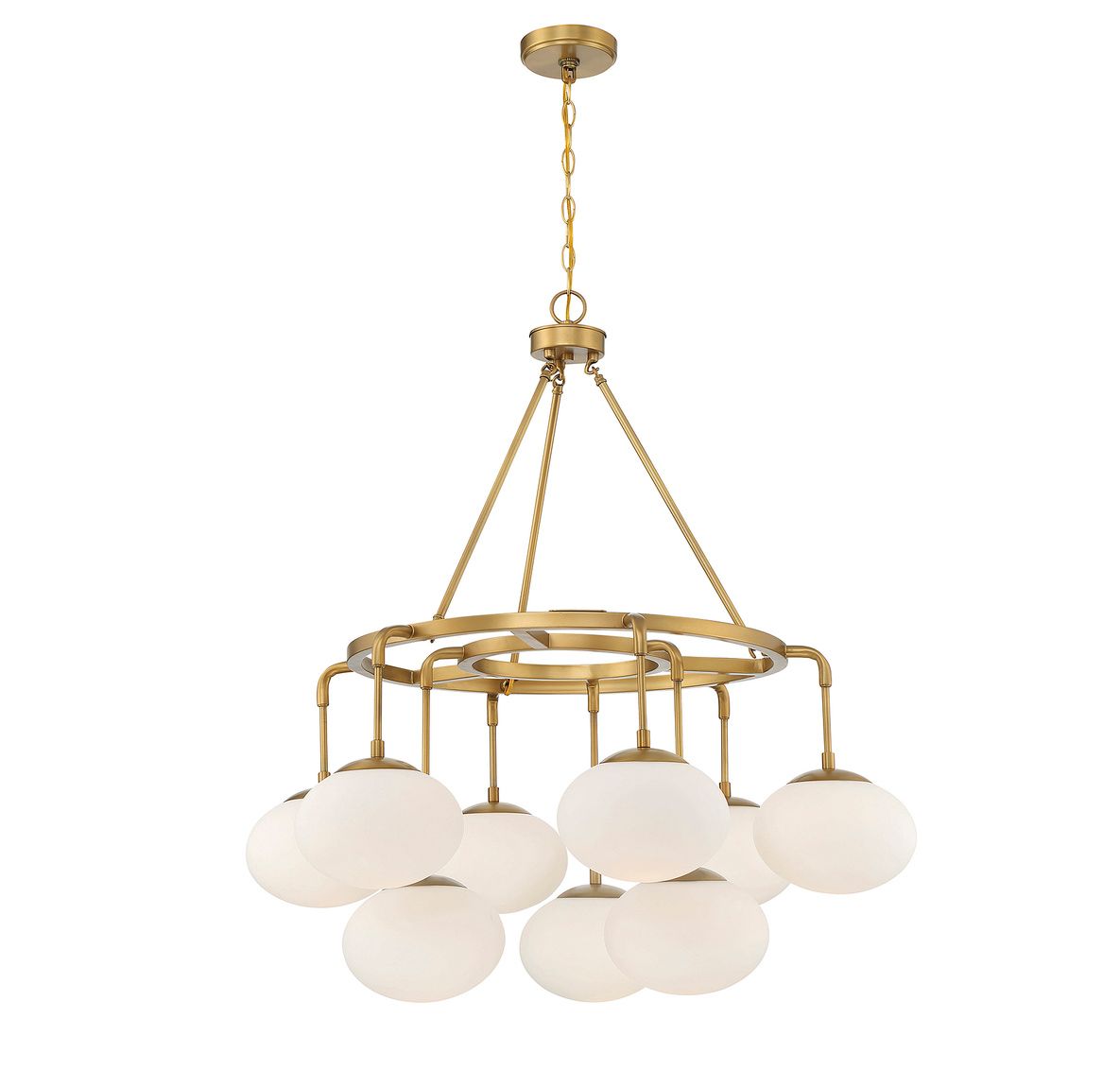 Image 3 Savoy House Meridian 34" Wide Natural Brass 9-Light Chandelier more views