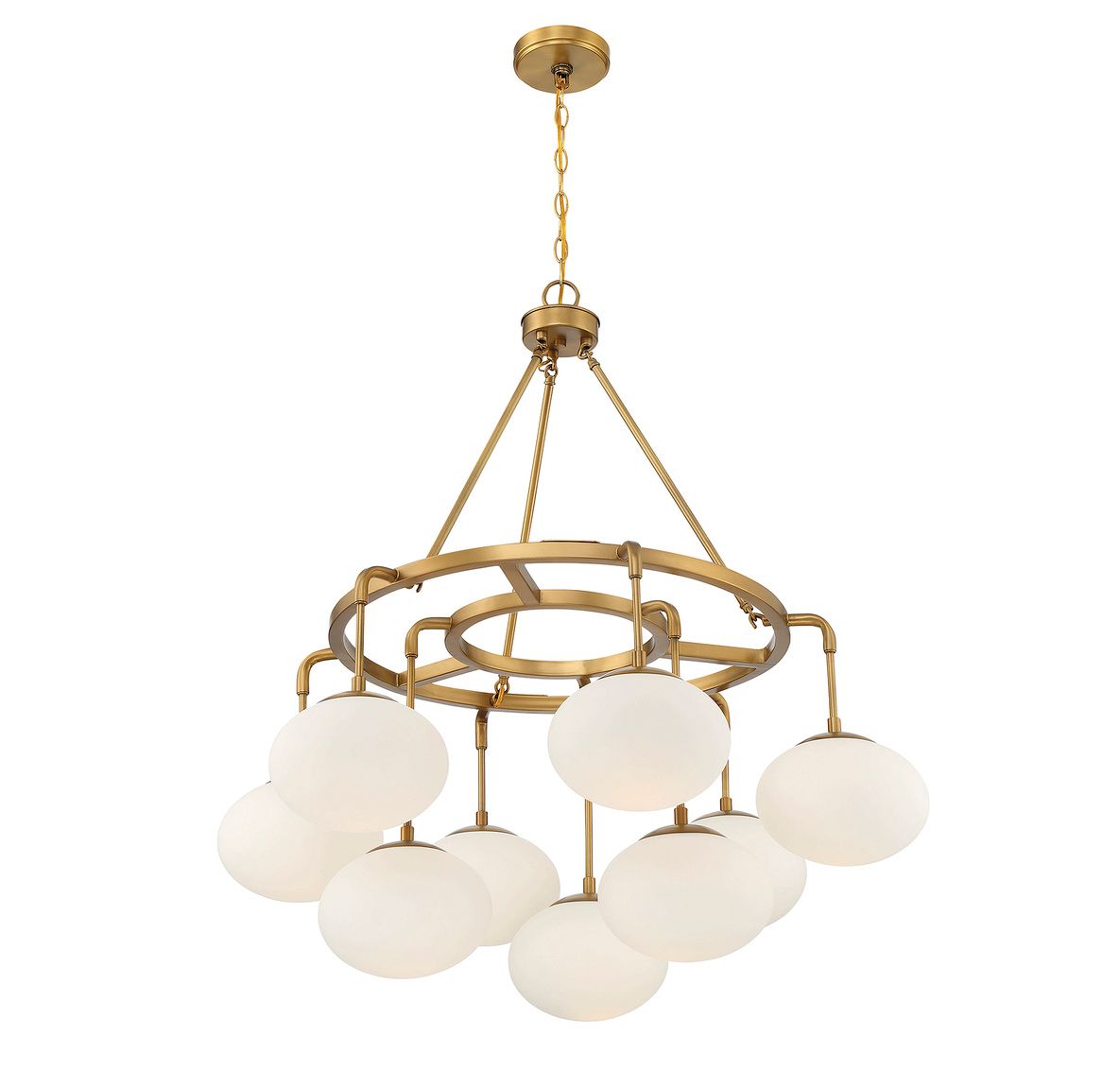 Image 4 Savoy House Meridian 34" Wide Natural Brass 9-Light Chandelier more views