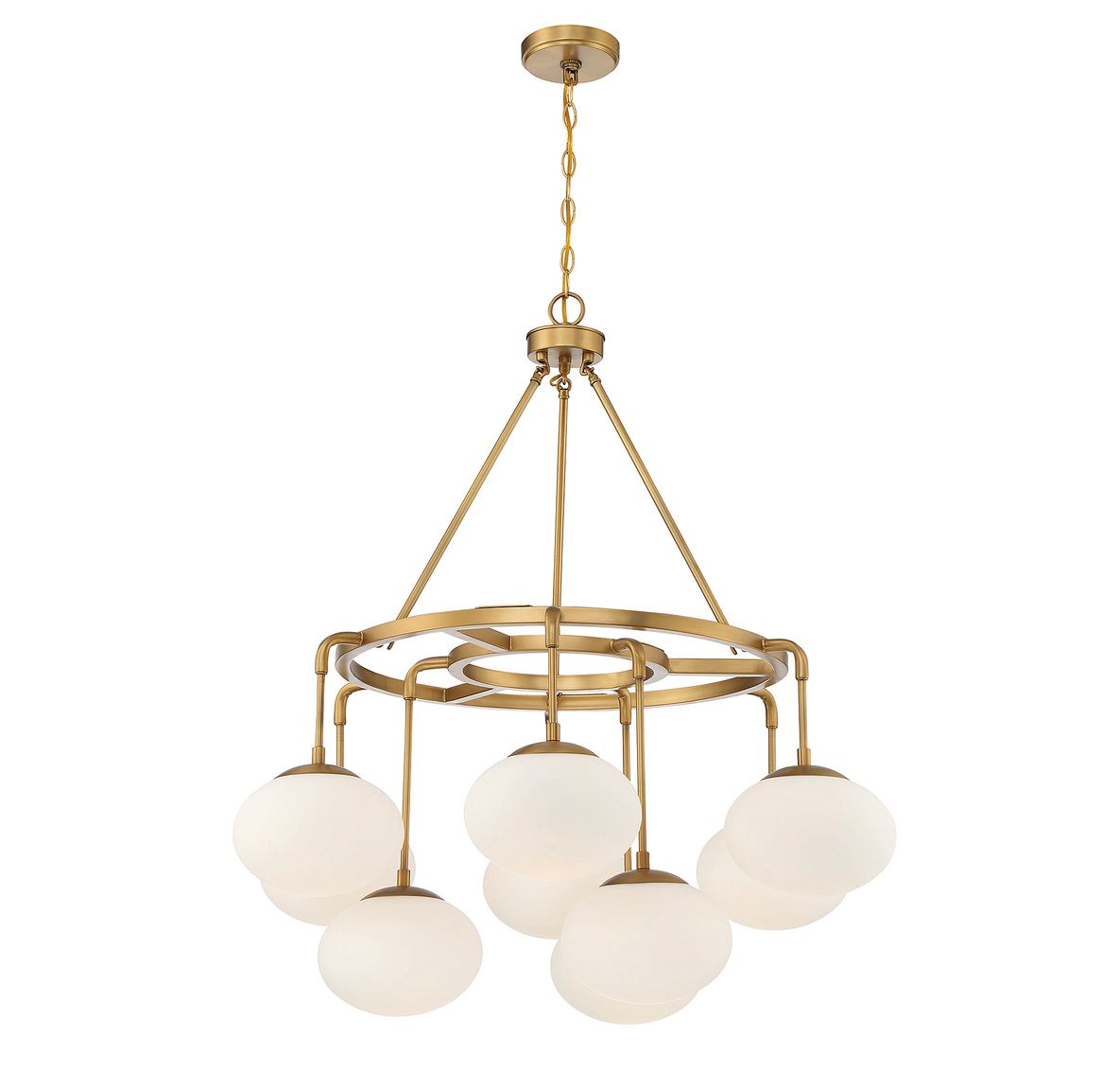 Image 5 Savoy House Meridian 34" Wide Natural Brass 9-Light Chandelier more views