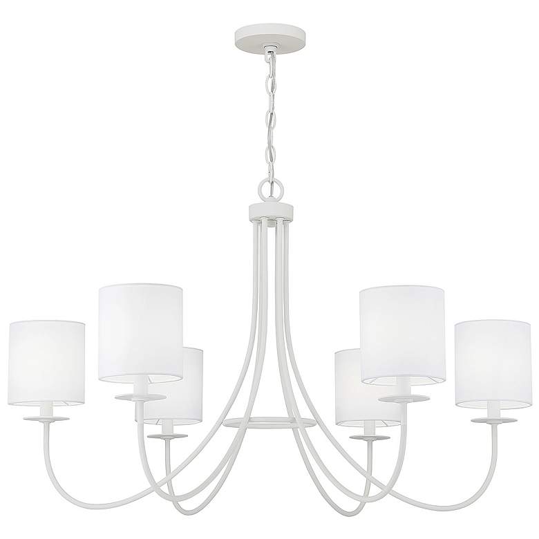 Image 1 Savoy House Meridian 36" Wide Bisque White 6-Light Chandelier