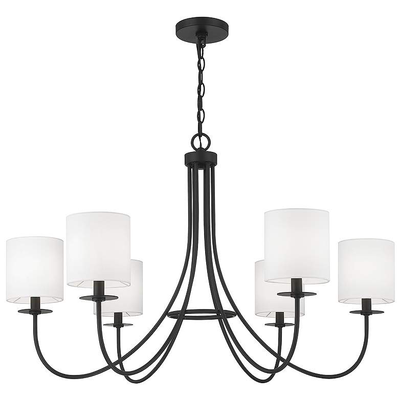 Image 1 Savoy House Meridian 36" Wide Matte Black 6-Light Chandelier
